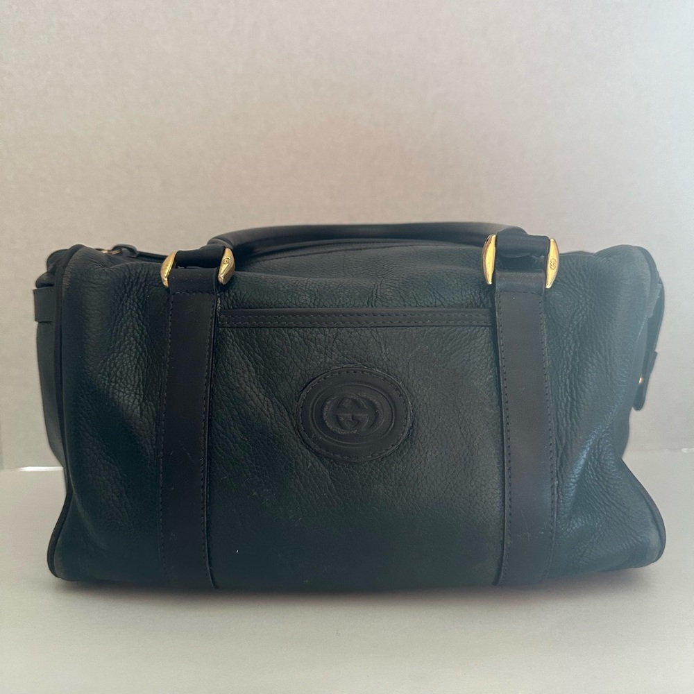 Vintage 1970's Small Dark Green Gucci Doctor Bag